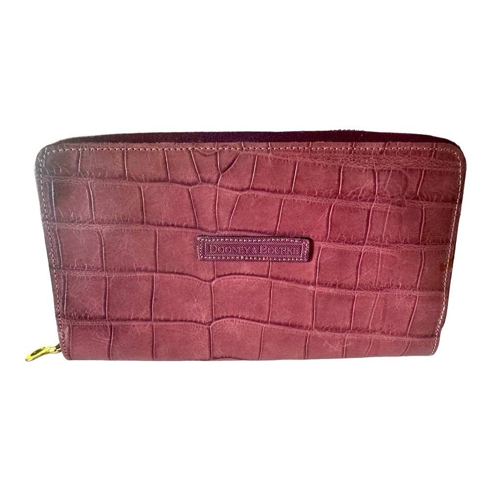 Dooney & Bourke Burgundy Croc Embossed Wallet